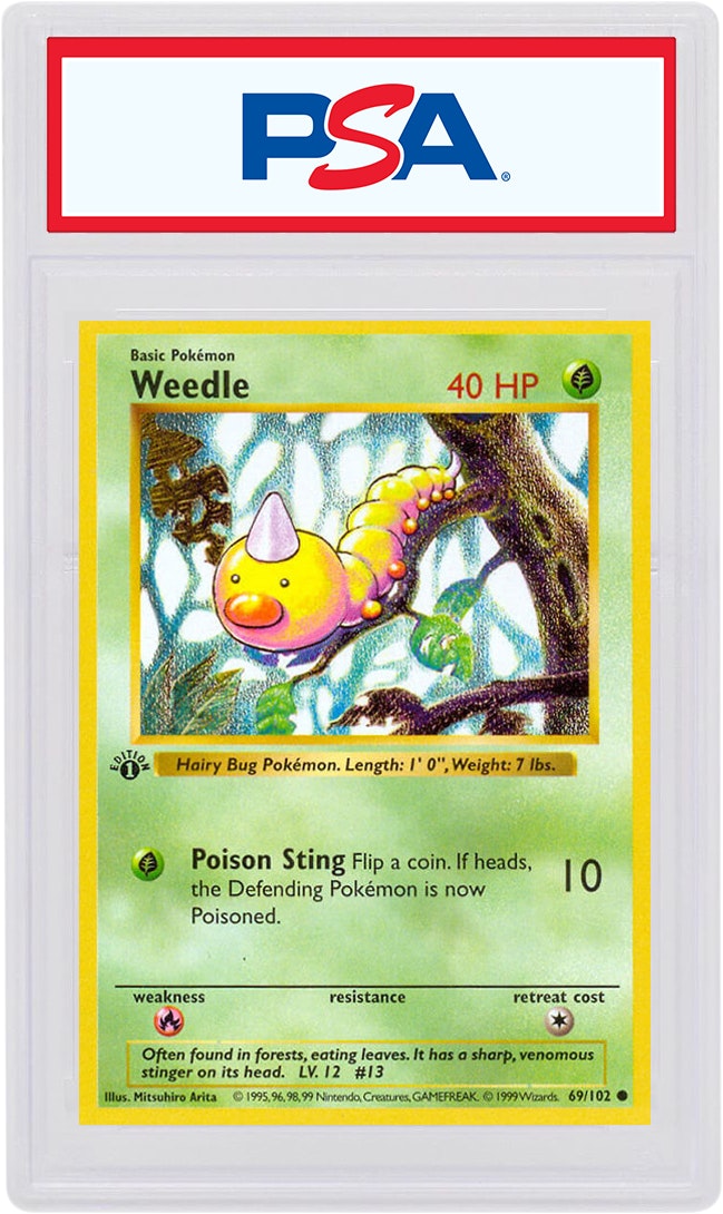 Shadowless 69/102 Never Played Pokemon Card WEEDLE